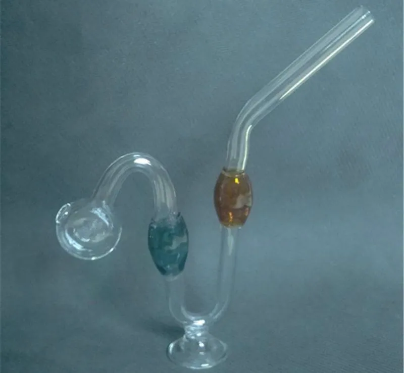 Yeni tasarım renkli yılan benzeri cam borular bong yağ brülörleri 20 cm büyük kalın cam tütün su boruları sigara içmek için su boruları taban p01