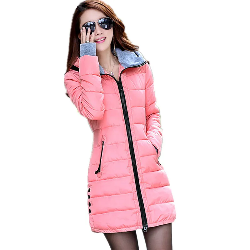 Camperas Mujer Invierno 2018 Winter Jacket Women Parka com luvas Algodão Maxi Wadded Casacos Casacos Plus Size Long Jacket C2261 S18101504