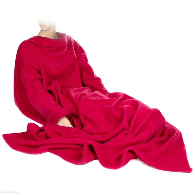 Warm fleece deken zachte draagbare deken mouwen sofa deken winter warme worp dekens koraal fleece dekens 6 kleuren dekens yfa257