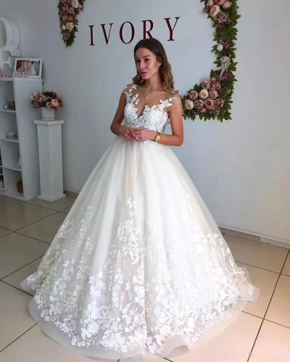 a line maternity wedding dresses Gorgeous Off-the-shoulder A-line Maternity Photoshoot Dress, White / S main image 0