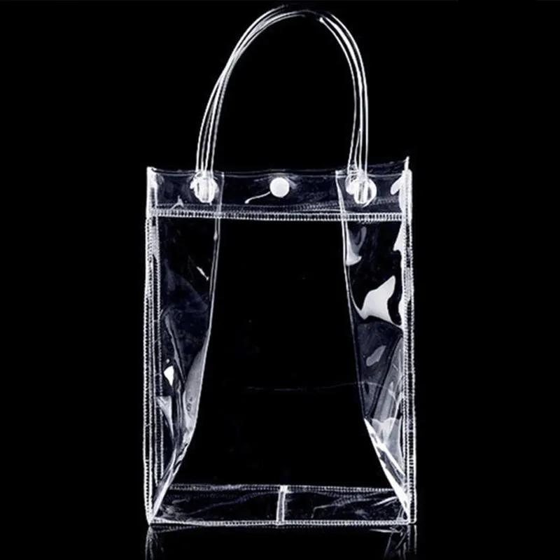 8 Size plastic gift bag environmentally friendly with snap PVC transparent bag plastic bag LZ1438