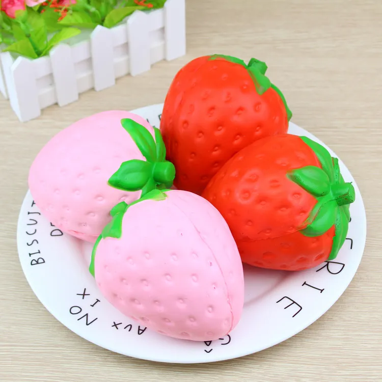 squishies Jumbo Squishy Slow Rising Strawberry Cute Straps Charms Kawaii Pendant Bread Kids Toy Decompression Toys 50pcs