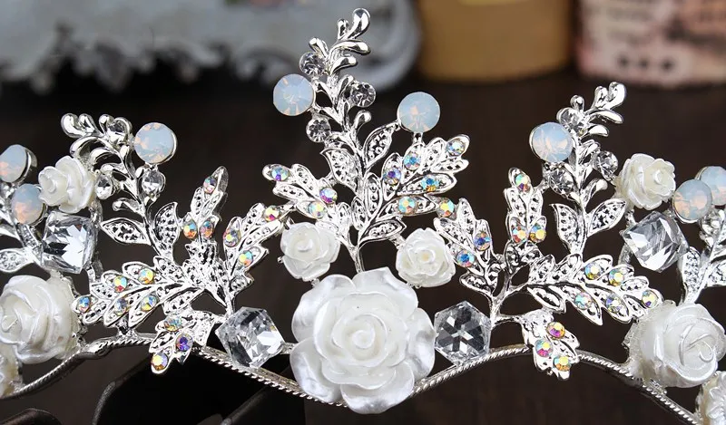 Gorgeous Sparkling Silver Big Wedding Diamante Pageant Tiaras Hairband Crystal Nupcial Crowns For Brides Hair Jewelry Headpiece