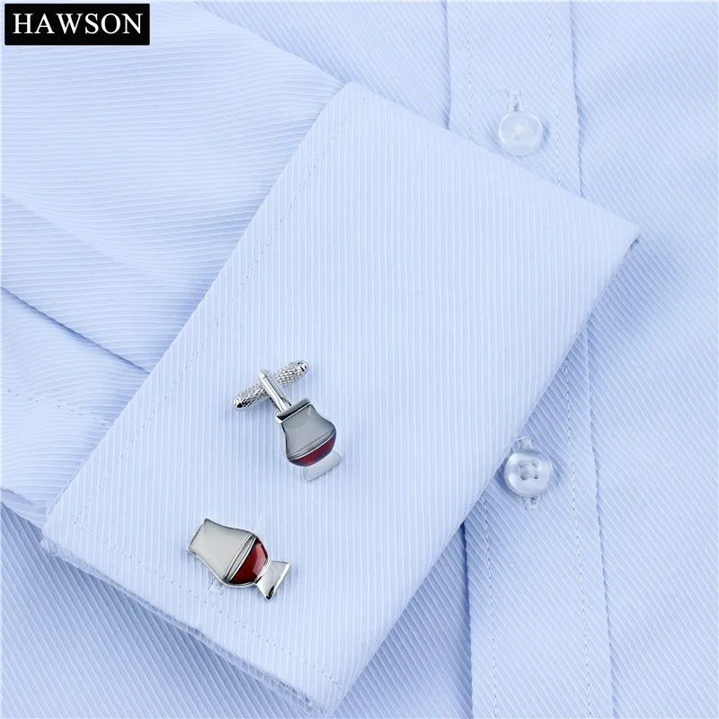 French Shirt Cuff Wine Cup Design Manschettknappar med presentförpackning Fashion Cuff Links för Mens Jewelry2508446