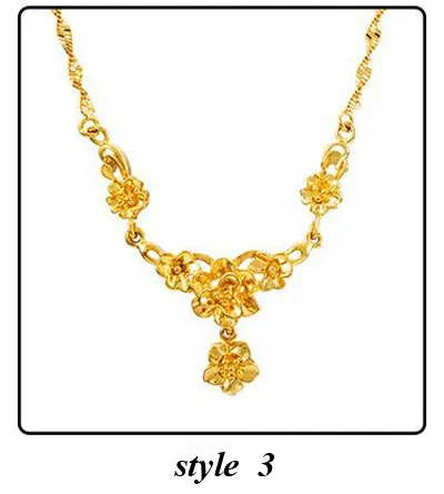 أزياء الأناقة 18K الذهب الحقيقي مطلي زهرة سحر قلادة طويلة قلادة مصنع الجملة مجموع ستة أنماط