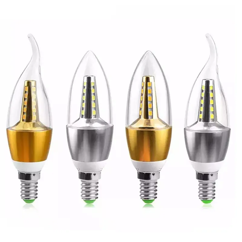 DHL High power 5W Led candle Bulb E14 E12 E27 85-265V LED chandelier led light lamp bulbs lighting spotlight downlight