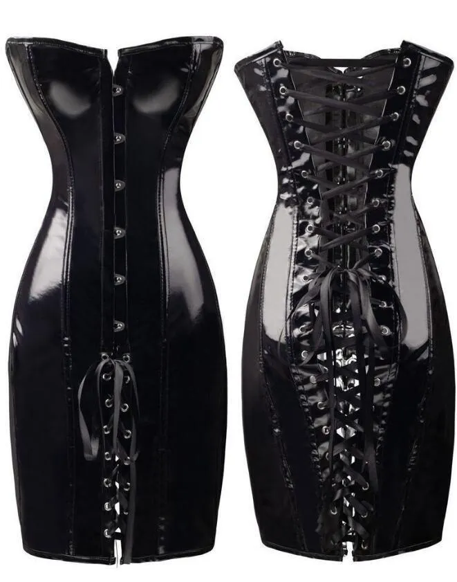 Sexy Lingerie PVC Vinyl Corset Dress Red Lace Up... From Aesto, $26.04 |  DHgate.Com