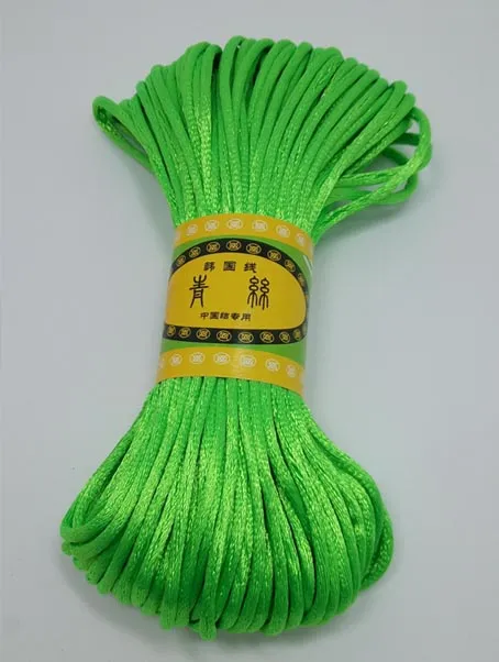 YIQIFLY, 12 шт., 2 мм, 20 м, китайский узел, шнур, атласная плетеная веревка, смешанные 12 цветов, фурнитура для ювелирных изделий, веревка с бисером4173768