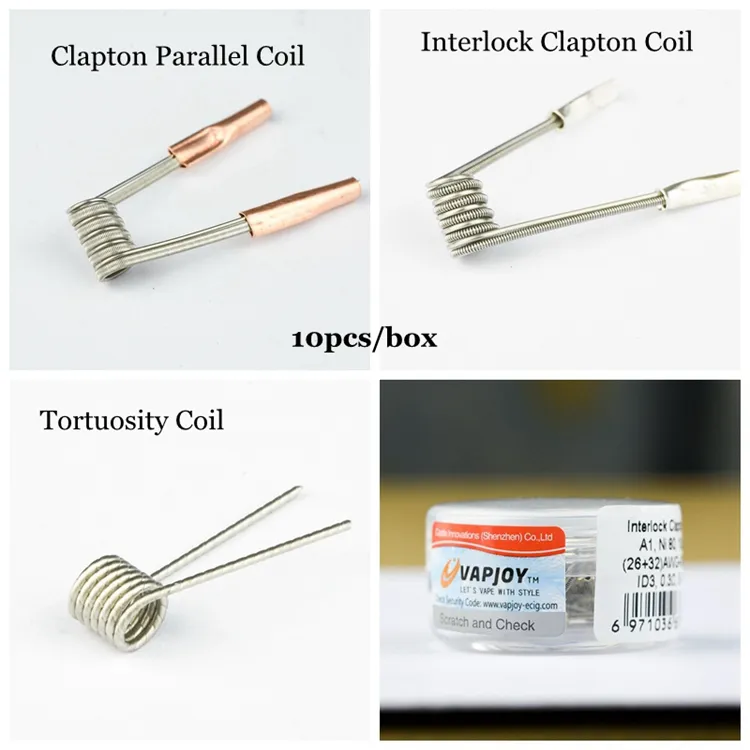 Original VAPJOY Clapton Parallel Interlock Tortuosity NI80 Prebuilt