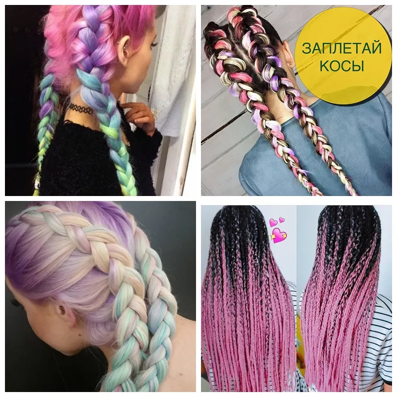 Ombre Kanekalon Jumbo Vlechten Haar 24 inch 100G Synthetische Haak Hair Extensions Fiber voor Dames Roze Groen Blauw