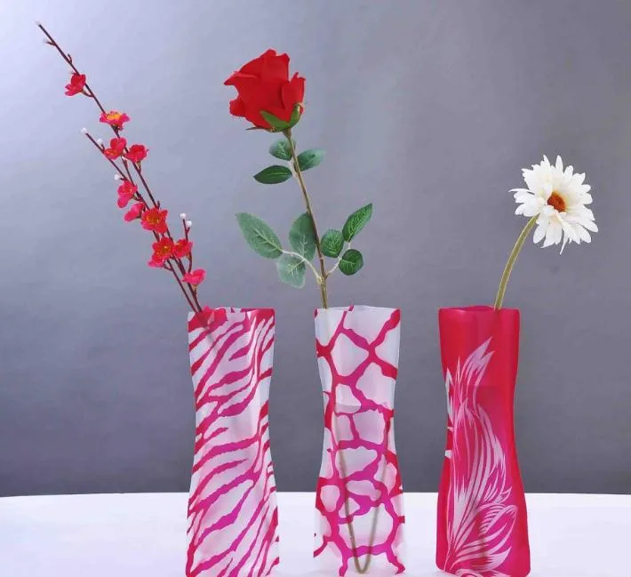 Fällbar blomma vase återanvändbara vaser för julbröllop kreativ blomkruka hemfest dekoration för blomma plantering sn515