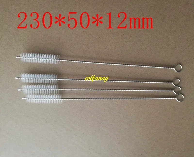 200 pz/lotto Trasporto Veloce 230*50*12mm Spazzola di Pulizia della Paglia di Lavaggio In Acciaio Inox Tubo di Cannuccia Spazzole Cleaner C52901