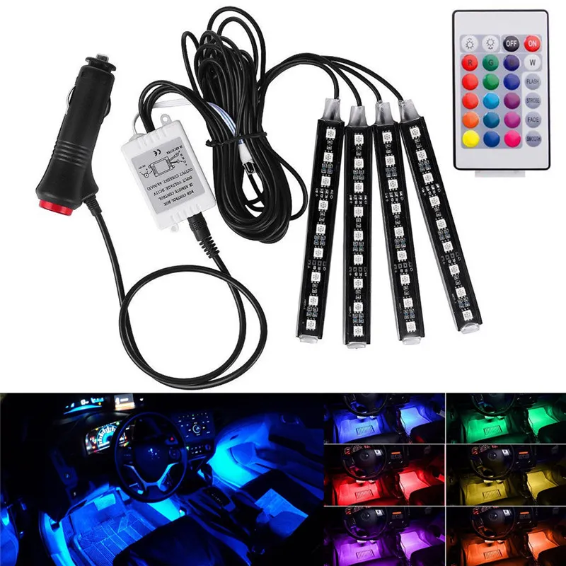 Lumière ambiante RGB télécommande voiture atmosphère lumière lampe doux  bricolage refit fibre optique bande 64 couleurs [66] - Cdiscount  Informatique