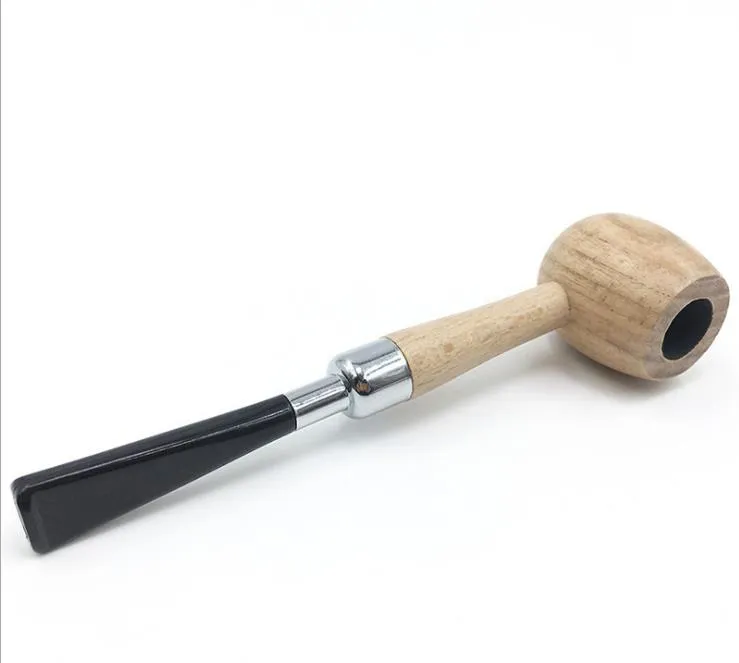 The new pipe straight pipe type small log wood portable 150mm metal smoking cigarette holder