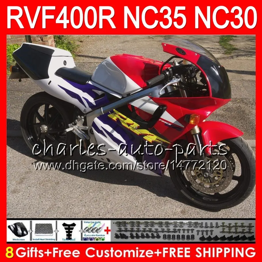 Honda NC35 V4 RVF400R REDホワイト1993年8月1994 RVF VFR 400 R NC30 VFR 400R VFR400 R 89 90 91 92 93
