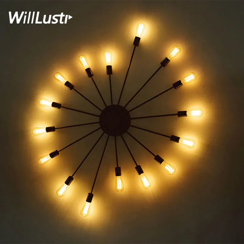 Atomic Starburst Iron Wall Sconce Sputnik Wall Lamp Vintage Lighting Living Room Restaurant Cafe Bedroom El Loft Wall Light339T