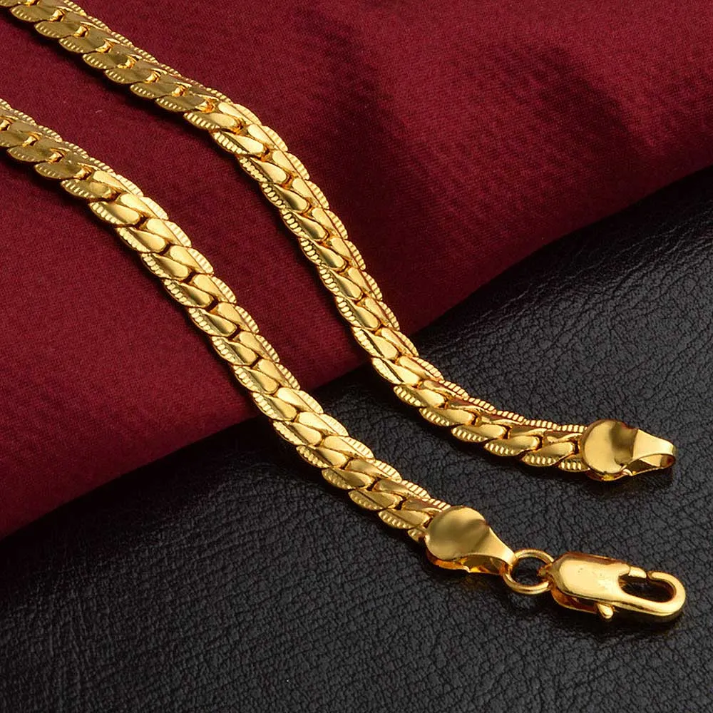 MARLION JEWELS Collana da donna lunga stile Figaro .Collana in acciaio da donna placcato oro o argento. Collane lunghe donna particolari. Gioielli a catena in acciaio (Placcato oro