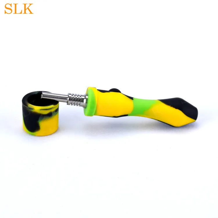 10mm Silicone Rubber Tube Dab Straw Oil Rig With Titanium Tip Multifunction  Smoking Kit Portable Hand Pipe With Smoking Accessories From Slkstore, $2.5