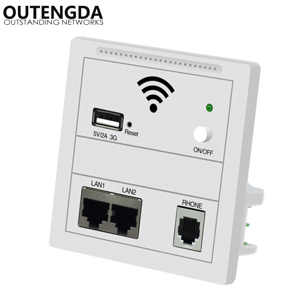 Outengda 150 ميغابت في الثانية في الحائط AP ل SMART Hotel Embedded Access Point Wi-Fi دعم Wireless Poe Router Router Router