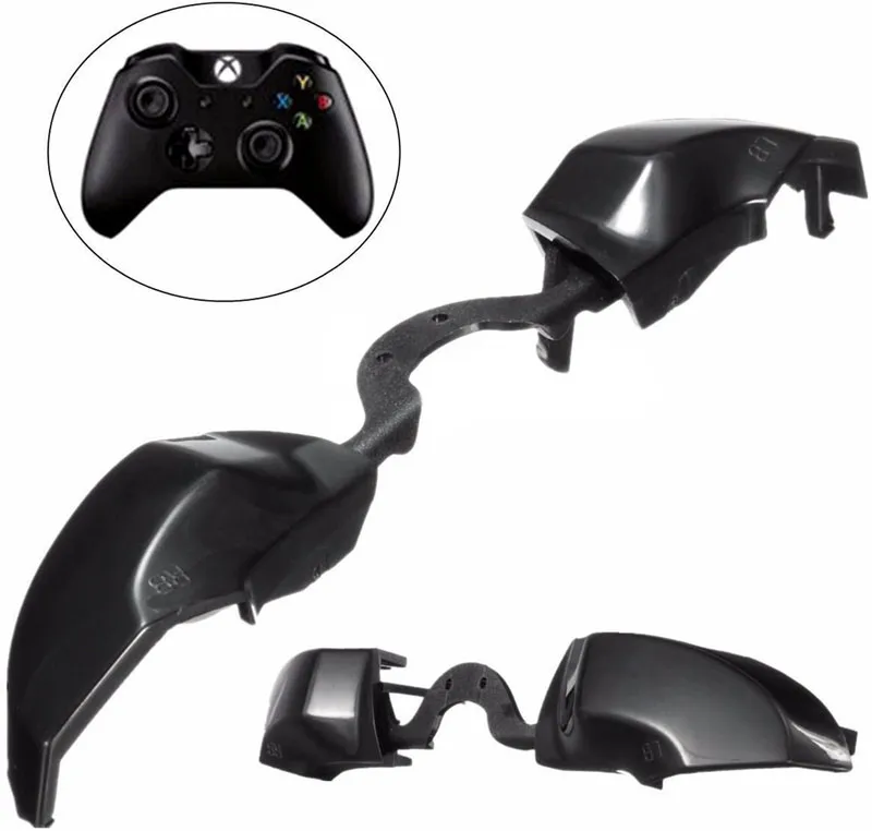 Reemplazo LB RB Tecla de botón Parachoques Disparadores Interruptor Botones de plástico negro sólido para Xbox One E Elite Controlador Piezas de reparación ENVÍO GRATIS