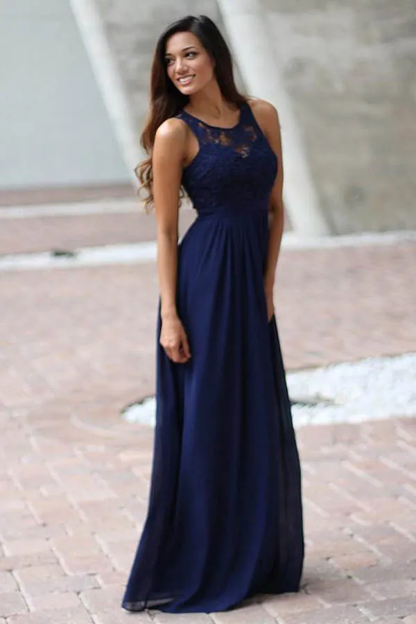 chinese dress ladies Off the Shoulder Dark Navy Long Prom Dress with Lace Top  FancyVestido