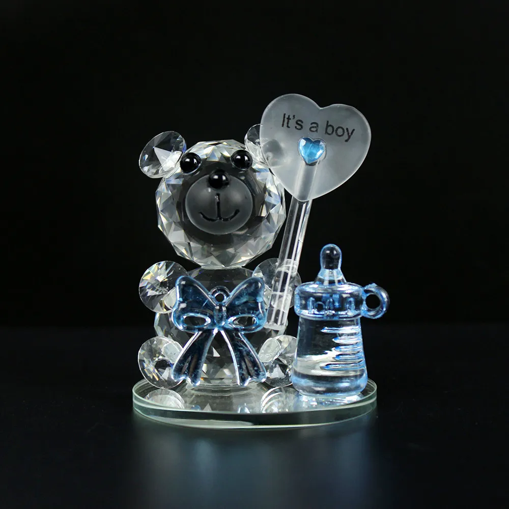 Crystal Arts and Crafts Bear Nipplebaptism Baby Shower Souvenirs Party Doop Giveaway Gift Wedding Gunsten en geschenken voor gast