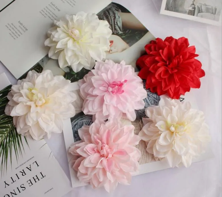 Nuovo 12 cm simulazione dalia fiore matrimonio fai da te sfondo decorazione fiore peonia testa di fiore L491