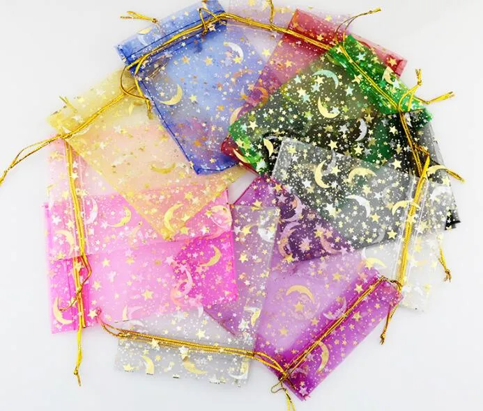 2018 Best match 100pcs bronzing yarn bags Gift Jewelry bags Earrings bags 9 * 12CM Mixed order