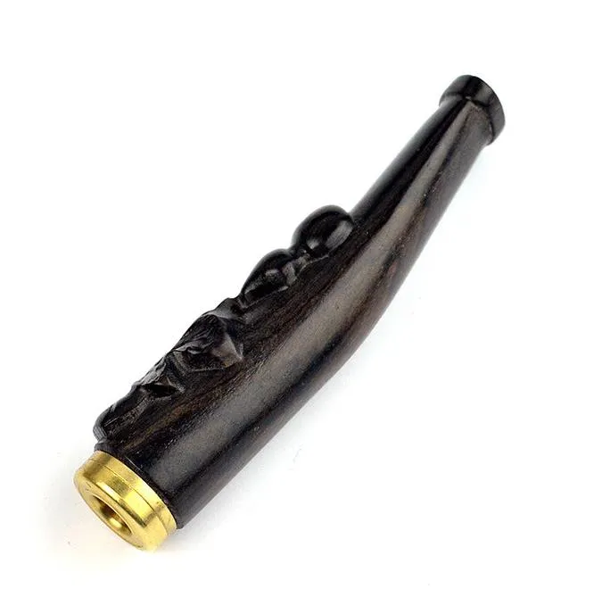 Authentic sandalwood carvings carved gourds carved bat cigarette filter holder Huanghua cigarette smoking ebony