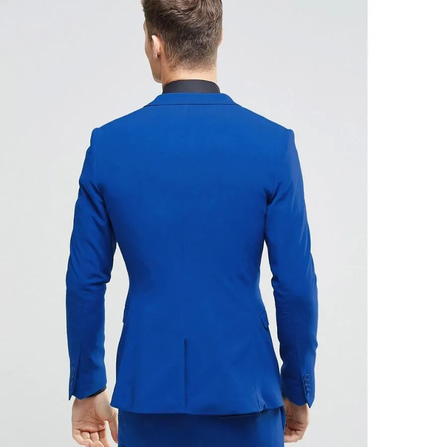 Nouveau design beau revers cranté dos vent bleu mariage hommes costumes marié smokings hommes fête garçons d'honneur costumes veste + pantalon + cravate + gilet NO; 172