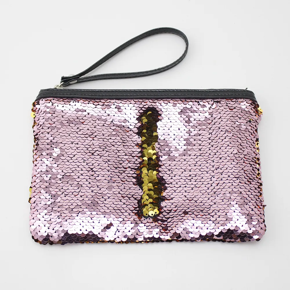 Glittery Mermaid Sequin Cosmetic Bag For Evening Use Multi Functional