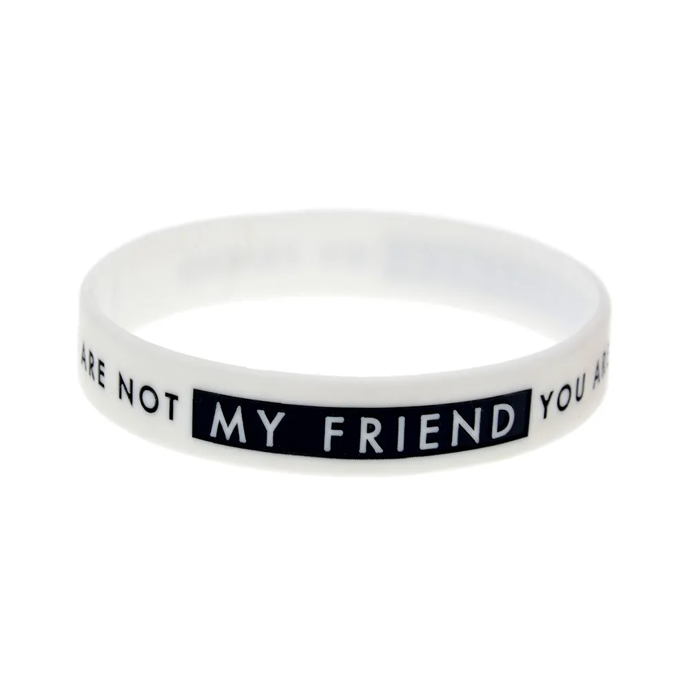 1PC You are My Brother You are not My Friend Silicone Rubber Wristband Adult Size 2 Colors212M