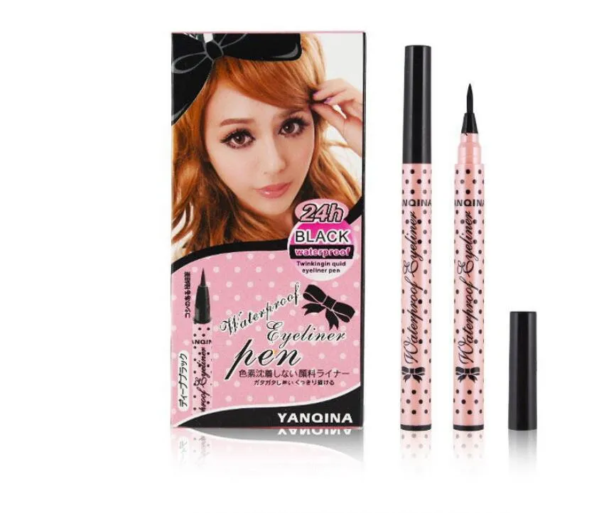 Yanqina langdurige zwarte eyeliner pen grote ogen waterdichte vloeibare oog voering potlood make-up cosmetica soepele voeringen tekening tool