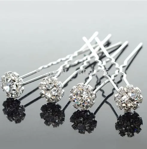 Großhandel 20 stücke Chic Blume Klar Kristall Haarklammern Hochzeit Braut Perle Haar Pins Brautjungfer Schmuck Frauen Haarschmuck