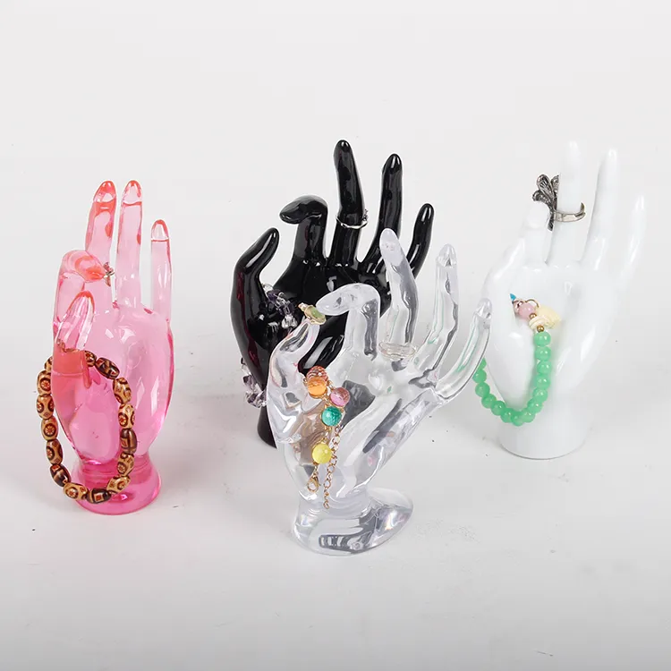 宝石類の陳列のためのスタンドホルダーのマネキンのためのTonvicの卸売プラスチックOK手の形