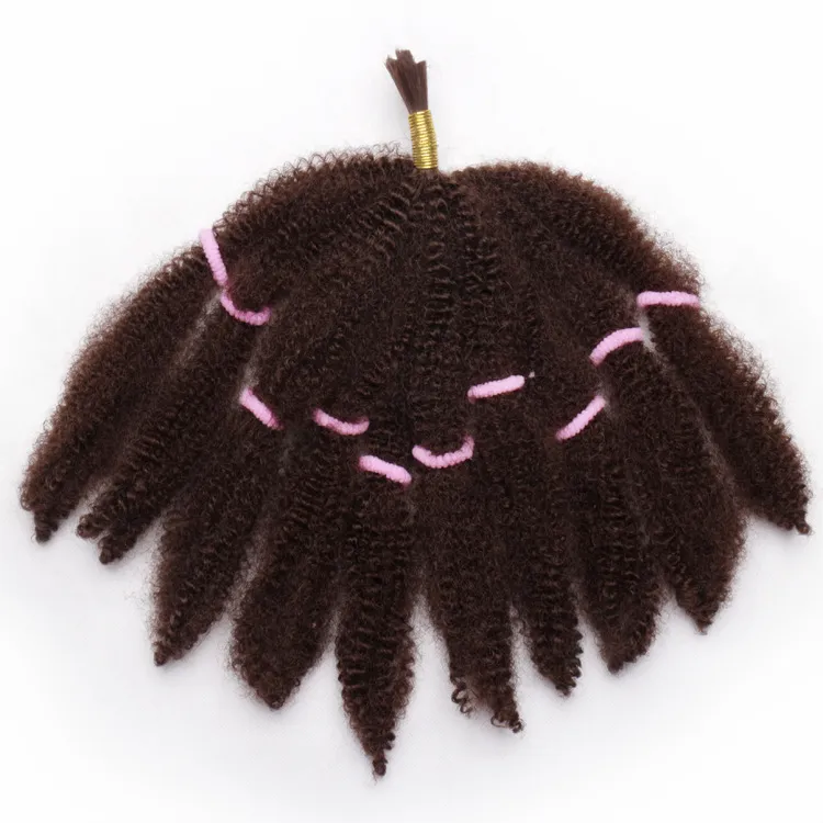 2021 Fashion Mongolian Afro Kinky Curly Hair Bundles Bulks Syntetiska hårförlängningar Korta Blond 10 tum flätat hår för BL5483851