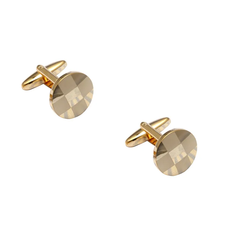 High quality men cufflinks gold plated laser cufflinks for Mens Shirt Cufflinks one 