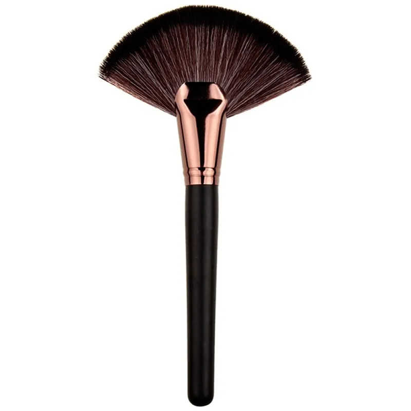 Facial Pro Fan Shape Makeup Brushes Cosmetic Blending Highlighter Contour Powder Blush Foundation Make Up Goat Hair Brushes