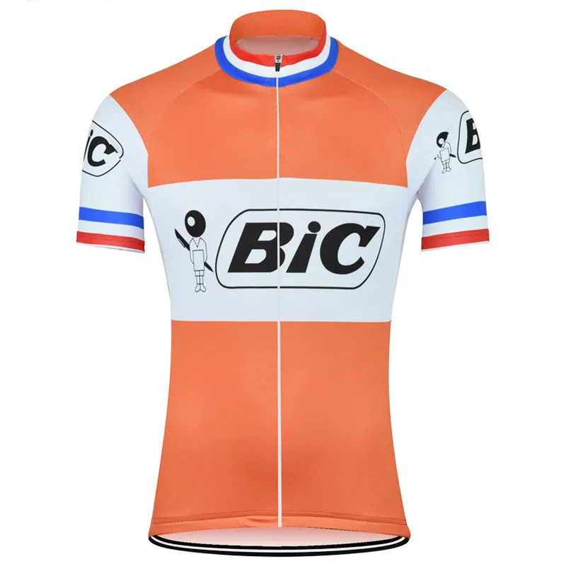 Maglia da ciclismo Bic Orange 2024 Camicie da ciclismo da uomo estive Abbigliamento da bici traspirante MTB Ropa Ciclismo Bicicletta Maillot solo