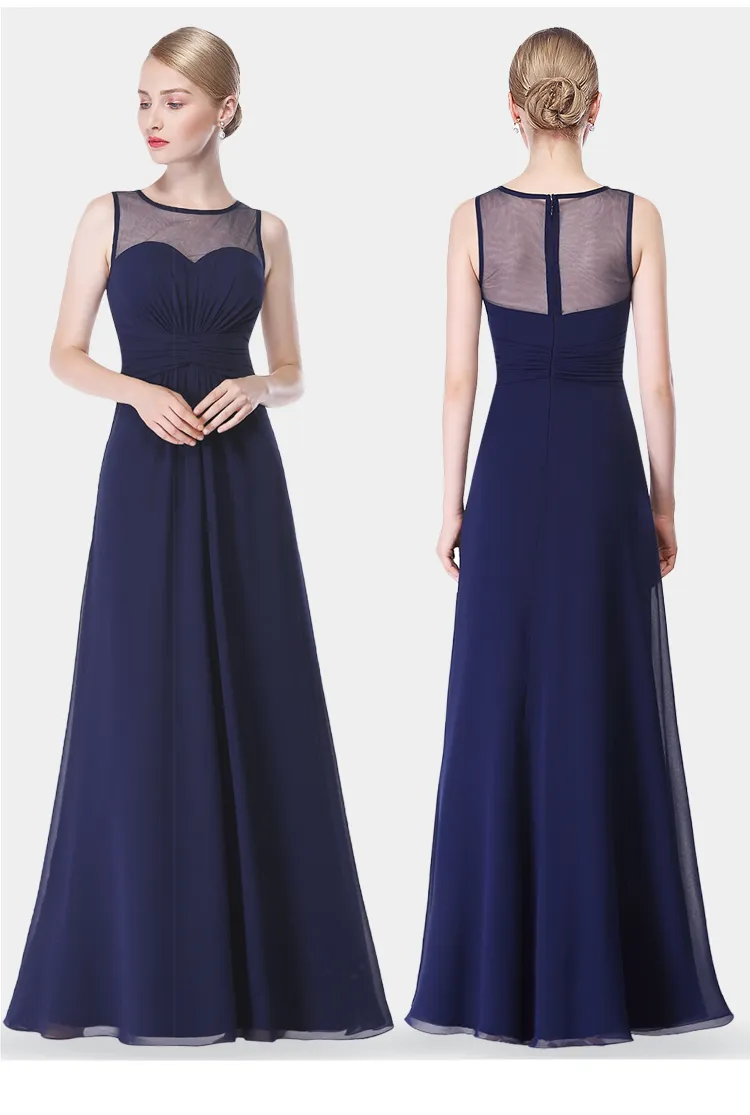 Navy Blue Chiffon Bridesmaid Dress Floor Length A-Line Scoop Neck Zipper Back from Dhgate Bridesmaid Dress - price 80.51 Navy Blue Chiffon Bridesmaid Dress Floor Length A-Line Scoop Neck Zipper Back from Dhgate Bridesmaid Dress - price 80.51