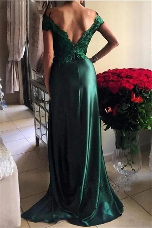 slim fit dress slacks ASHLEYlauren 11236 Size 14 Emerald Prom Dress Evening Pageant Gown Slit Beaded Sequin Prom Dress Evening Gown main image 1