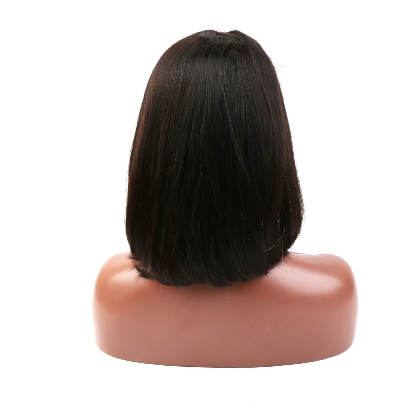 Pełna koronkowe peruki dla czarnych kobiet 180 gęstość brazylijska dziewicza ludzkie włosy tkwi proste bob średnia czapka krótka długość Mid2615693