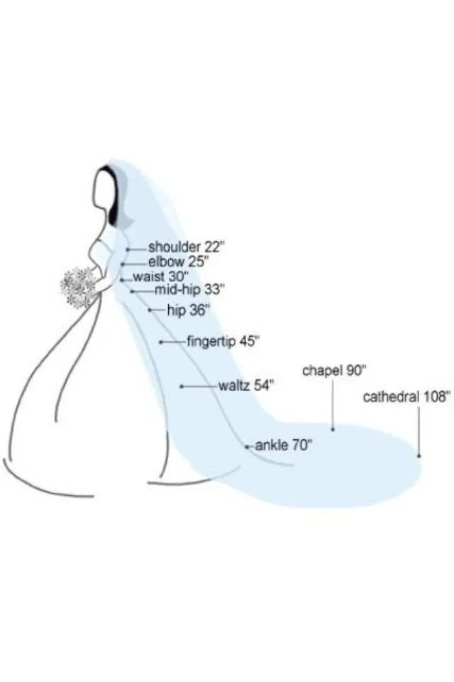 Asymmetriska brudslöjor spetsapplikationer kapelllängd bröllopstillbehör med kam ett lager vit elfenben brud vil326i