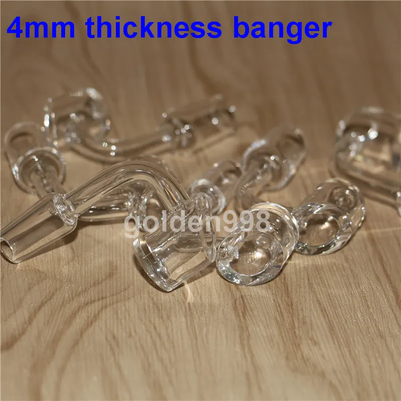 Rökning kvinnlig hane 10 14 18 mm kvarts nagel 4mm tjock silikon nektar 100% ren kvarts banger domeless glas bong naglar