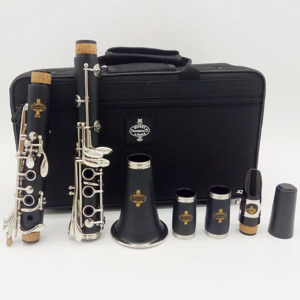 BUFFET B10 Bakelite Clarinet Student Model Bb Tune Clarinet 17 key Professional Woodwind Instruments With Case Mouthpiece