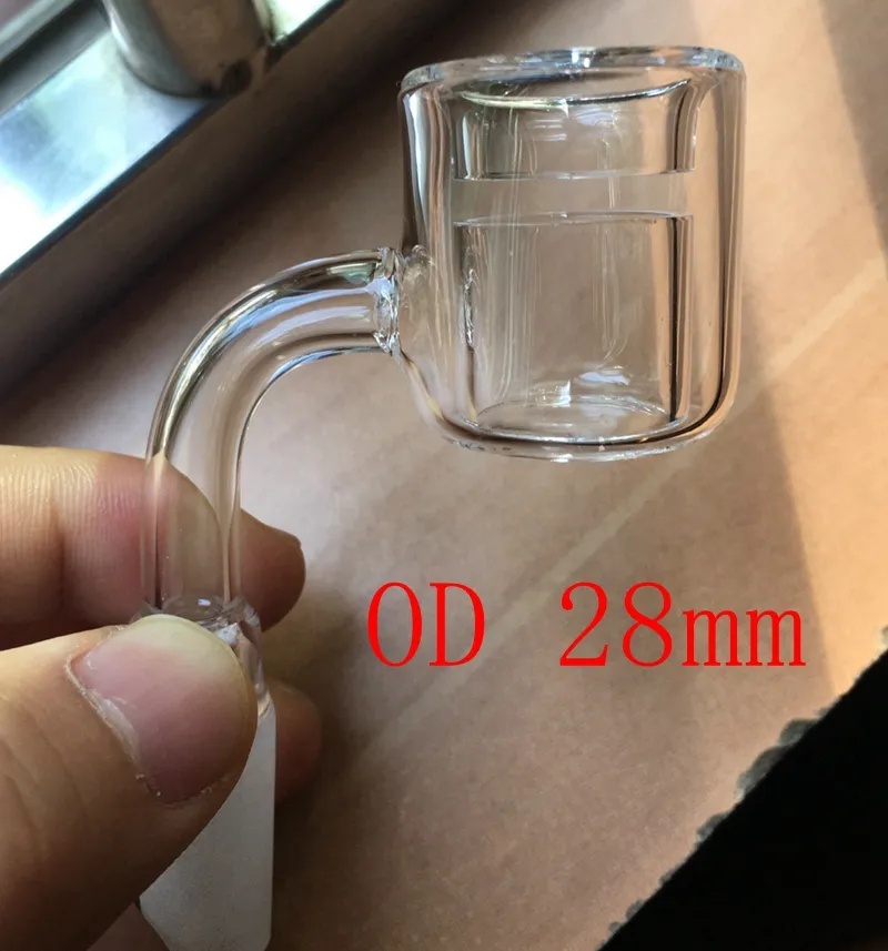 XXL Quartz Thermal Banger Nail With 28mm OD 10mm 14mm 18mm Male or Female Frosted Joint Double Tube Quartz Thermal Banger