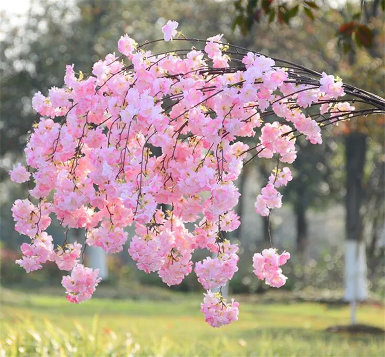 10 pezzi di seta fiore di ciliegia begonia ciliegia mazzo di sakura pleiopetalo per feste di nozze casa artificiale fiori decorativi artificiali