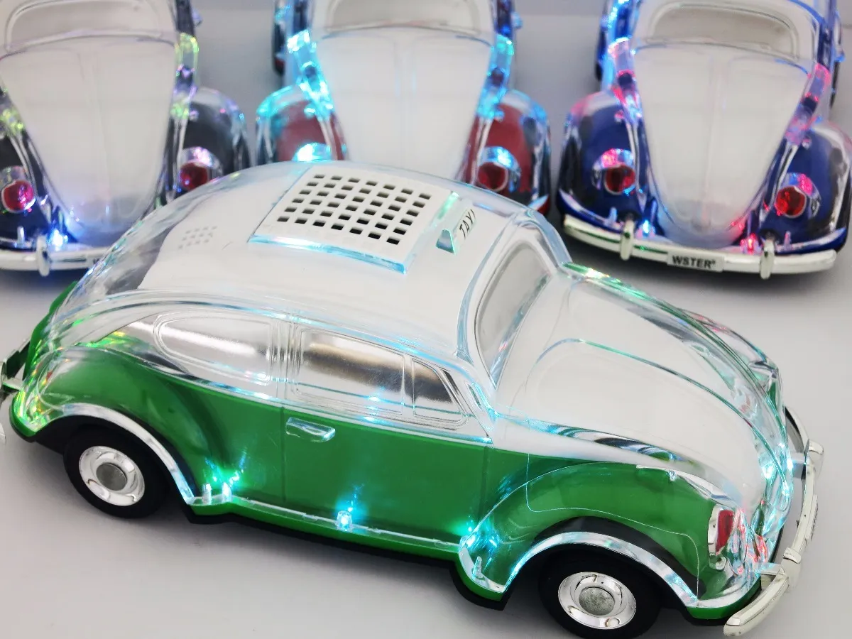 Crystal Car Wireless Speaker VW Beetle Shaped Auto Taxi Sound Box With