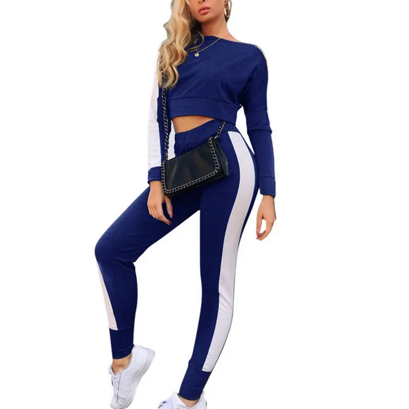 Ensembles de course femmes chemises pantalon à manches longues costume couture culture Sexy haut survêtement femme vêtements de sport entraînement sport Fitness