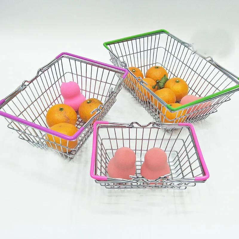 Mini carrello la spesa del supermercato Carrello bambini Giocattolo desktop Articoli vari cosmetici Organizzatore Contenitori scatole di immagazzinaggio in ferro 3 dimensioni WX9-481